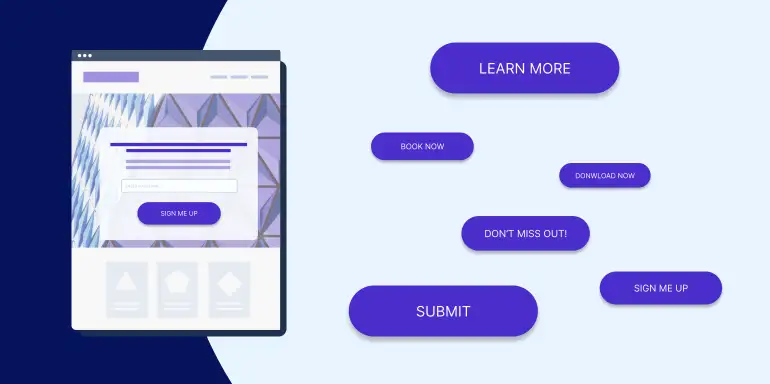 Call to action button on website