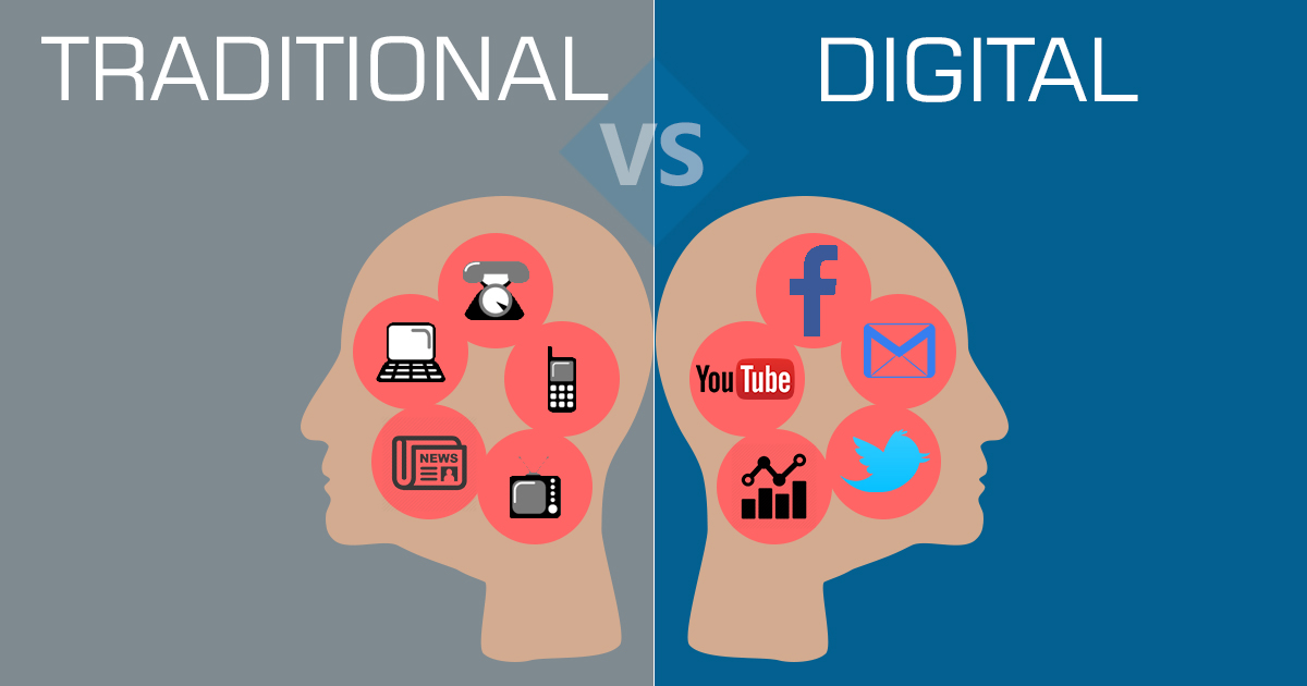 Traditional marketing vs digital marketing comparison